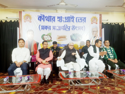 Telangana Governor Jishnu Dev Varma inaugurated Poush Sankranti festival organised by Maharani Tulsibati Trust at Agartala press club on January 13.